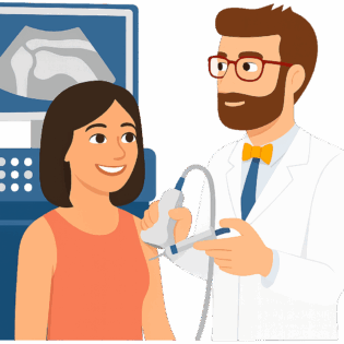 Echogeleide injectie van de schouder